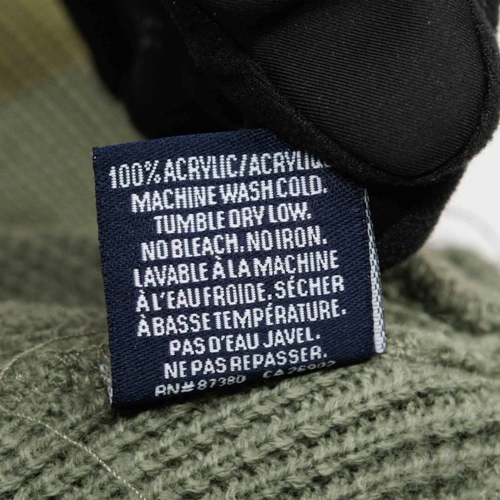 BURTON Recycled Waffle Beanie Winter‎ Hat Green Gray Acrylic Mens O/S